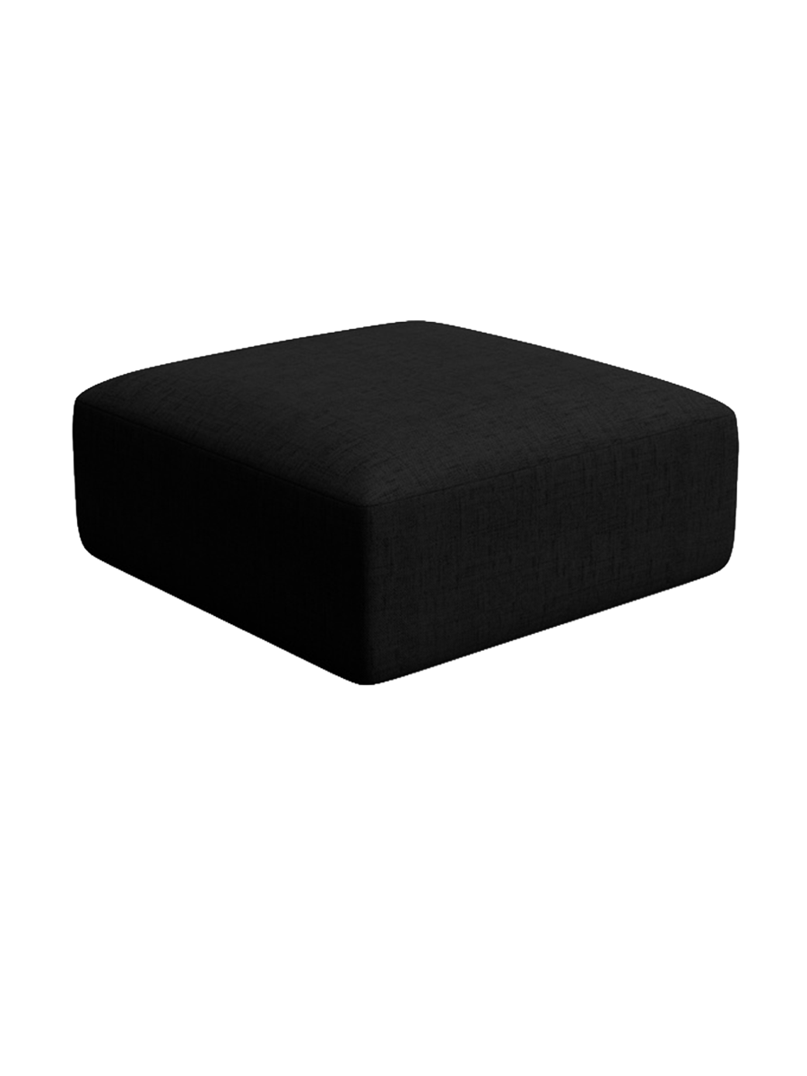 
"Campi" Design Ottoman - Textured Fabric Black