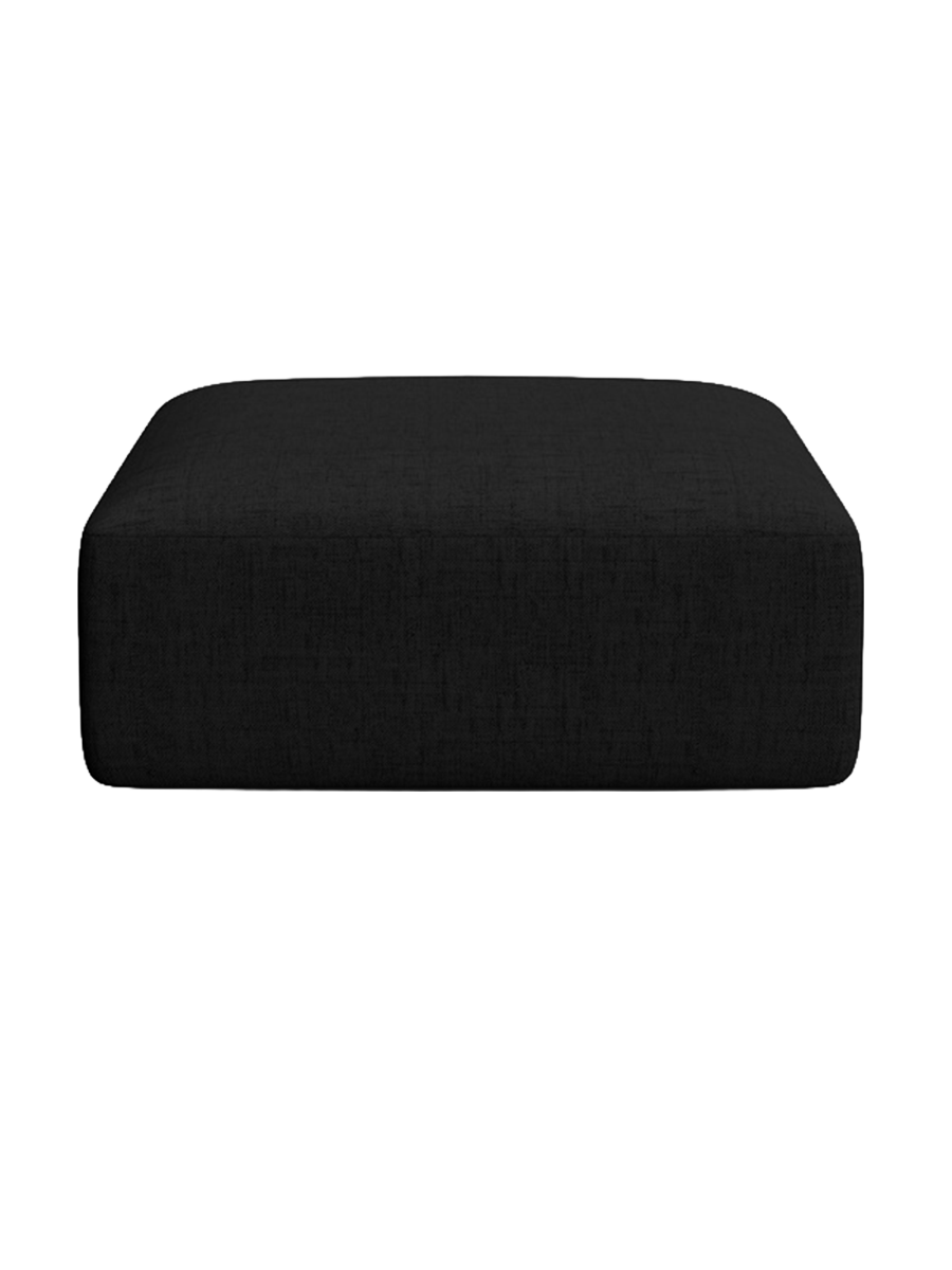 
"Campi" Design Ottoman - Textured Fabric Black