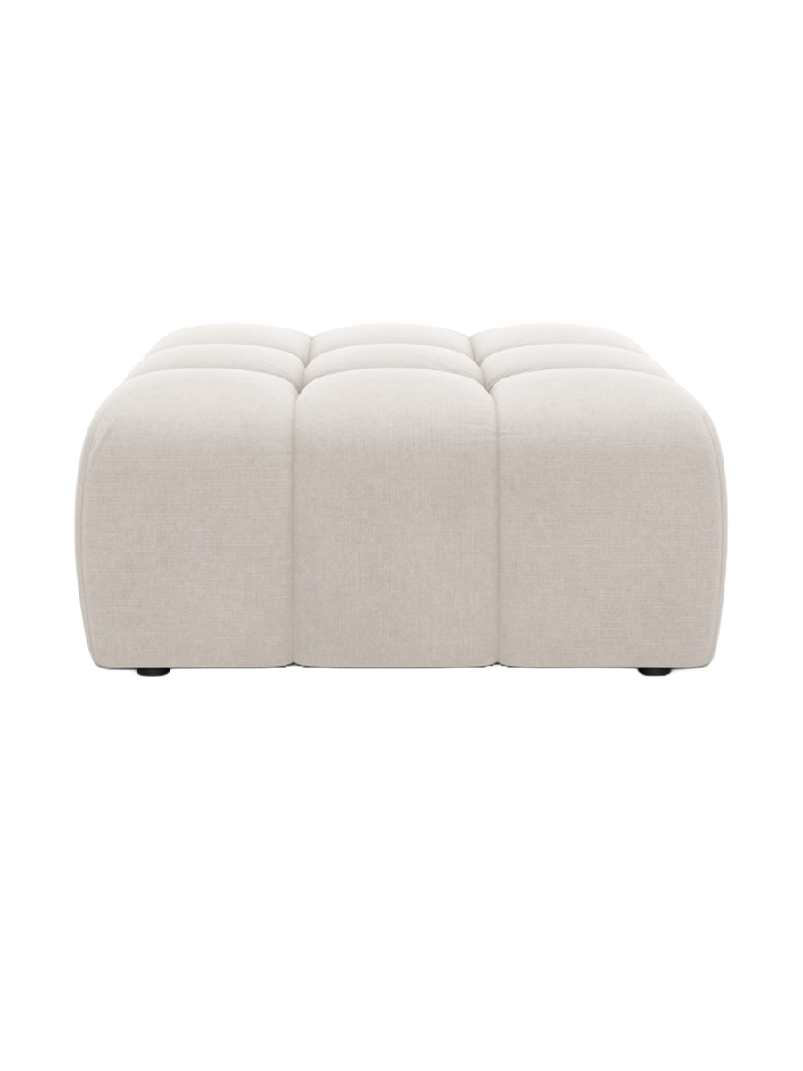 
Pouf design « Hawaii » - Tissu d'ameublement beige clair / Pièce d'angle droite