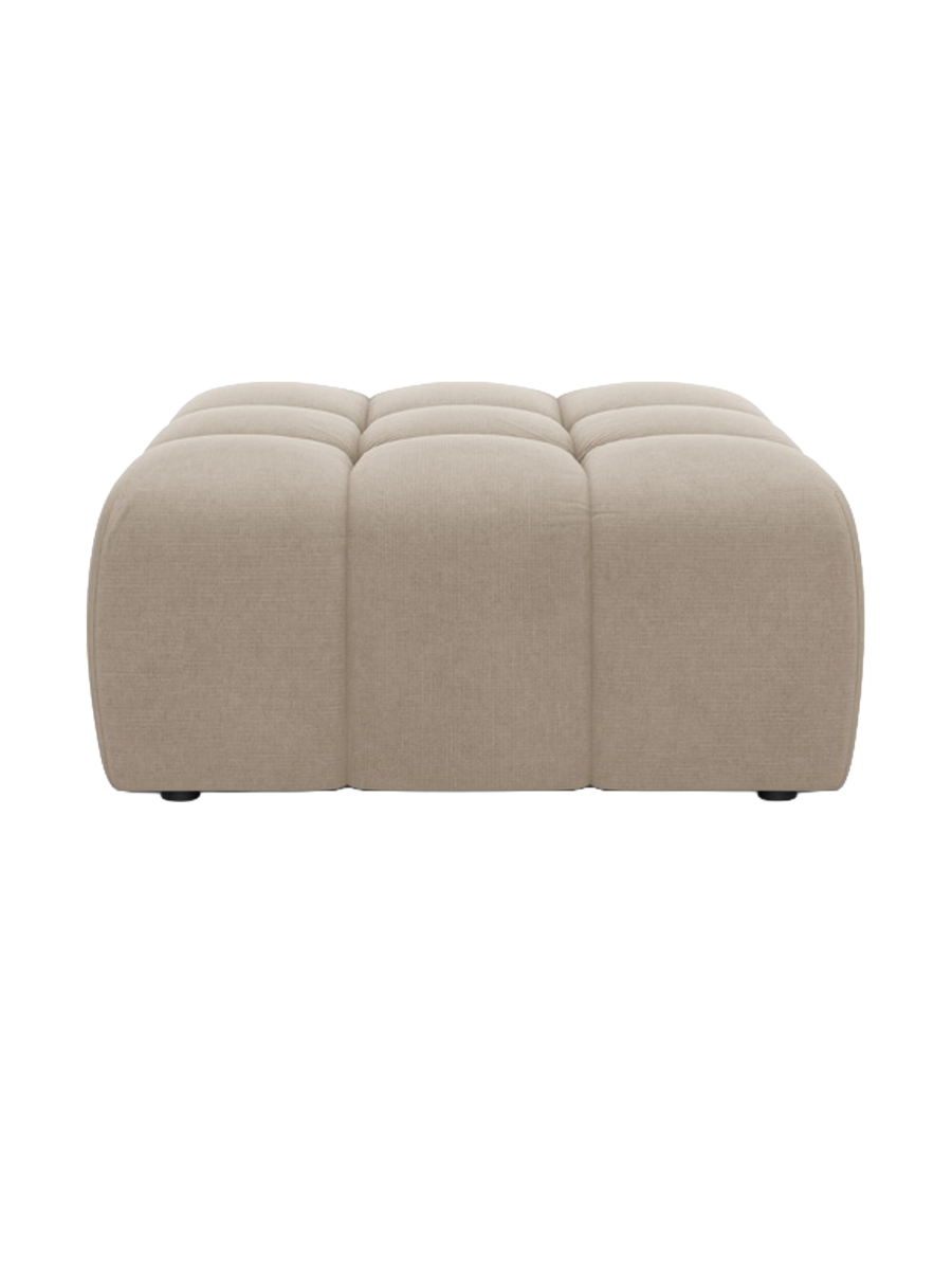 
Pouf design « Hawaii » - Tissu structuré Cappuccino / Pièce d'angle droite