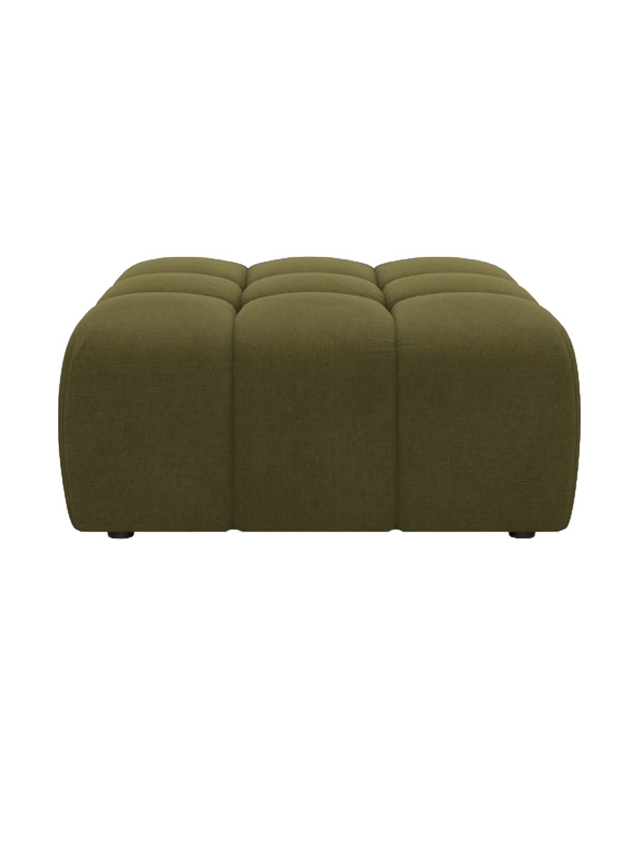 
Pouf design « Hawaii » - Tissu structuré vert / Pièce d'angle droite