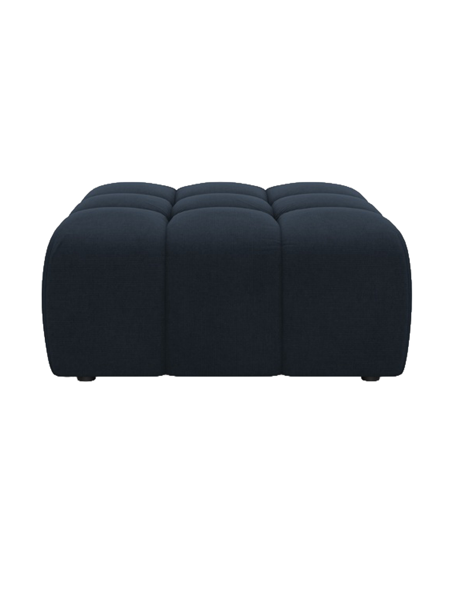 
Pouf design « Hawaii » - Tissu structuré bleu roi / Pièce d'angle droite