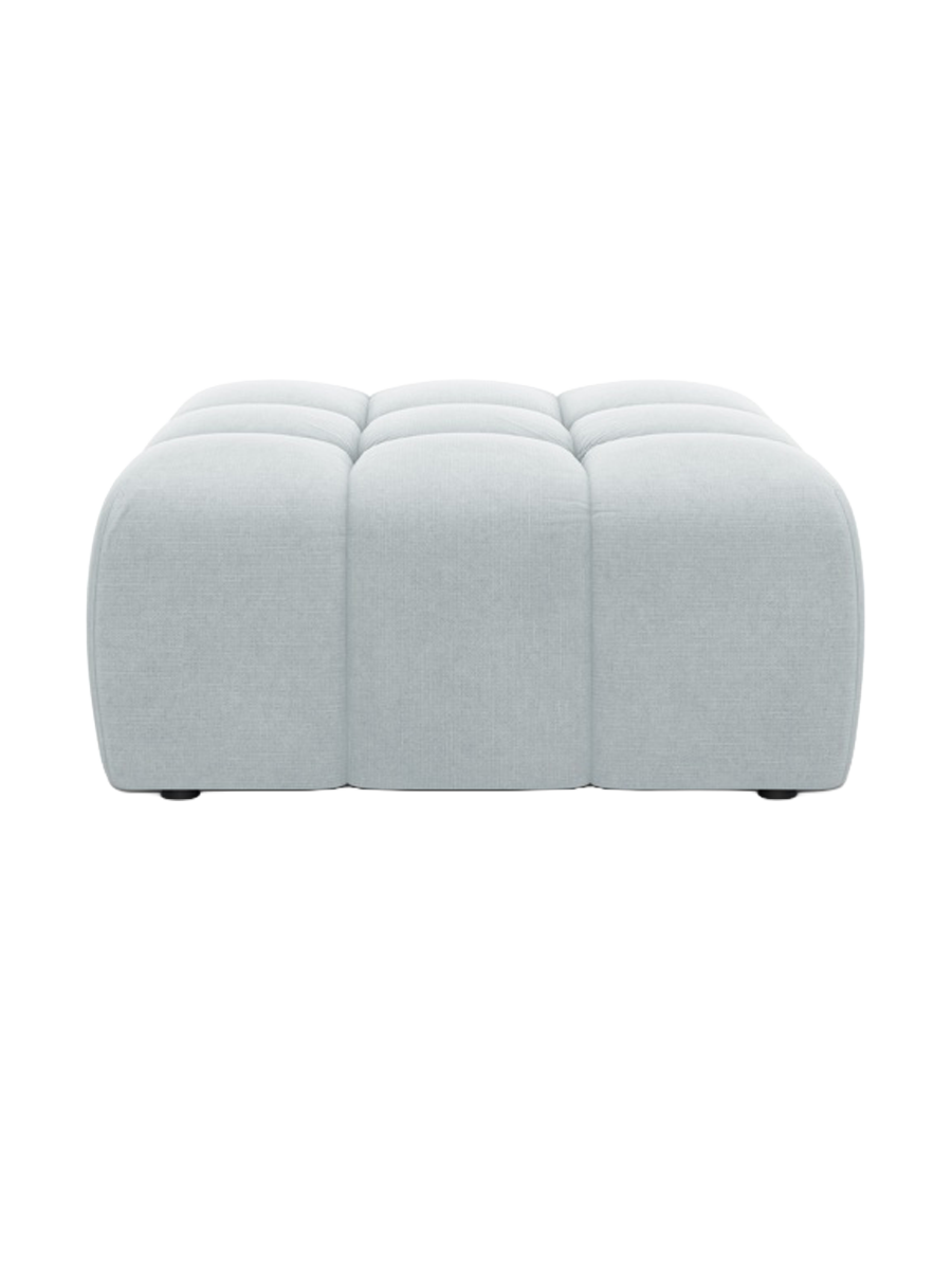 
Pouf design « Hawaii » - Tissu structuré gris clair / Pièce d'angle droite