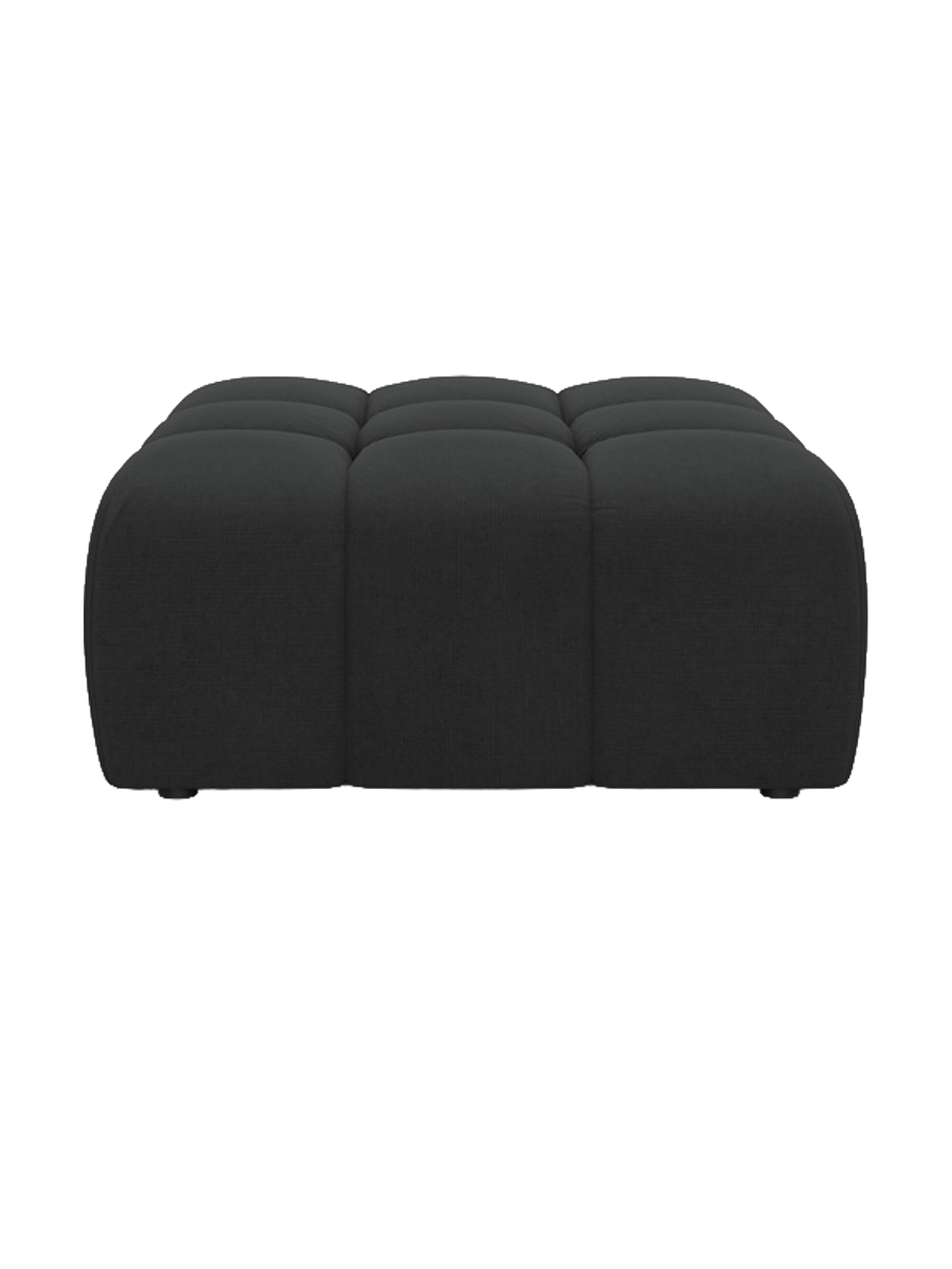 
Pouf design « Hawaii » - Tissu structuré anthracite / Pièce d'angle droite