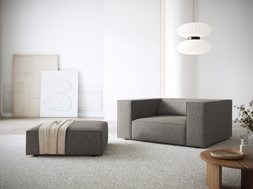 
Designer Ottoman "Arendal" - Chenille Grey