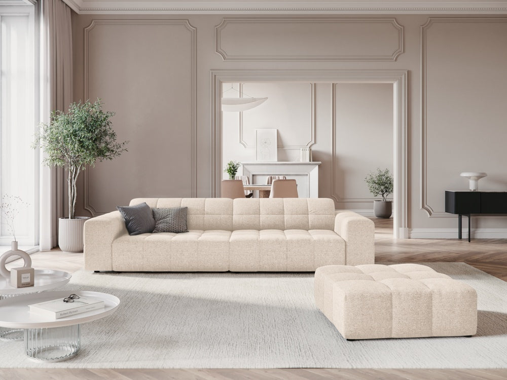 
Designer Ottoman "Chicago" - Chenille Light Beige