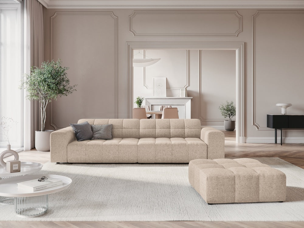 
Designer Ottoman "Chicago" - Chenille Beige