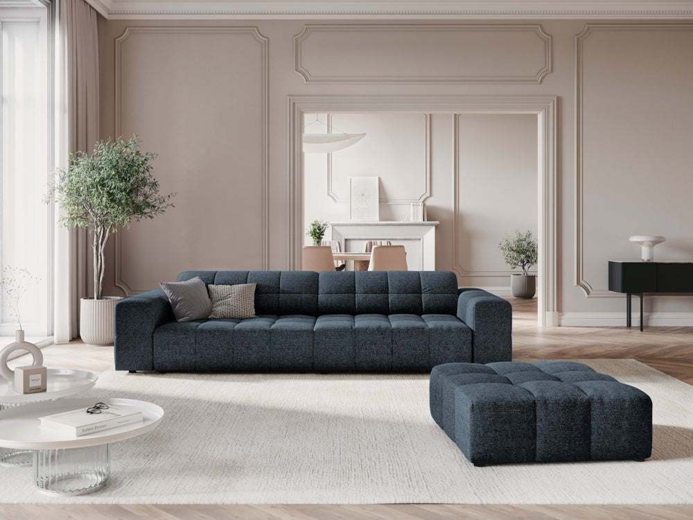 
Designer Ottoman "Chicago" - Chenille Royal Blue