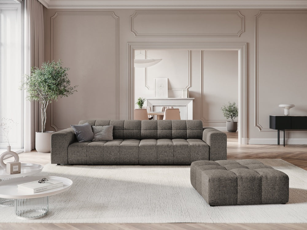 
Designer Ottoman "Chicago" - Chenille Grey