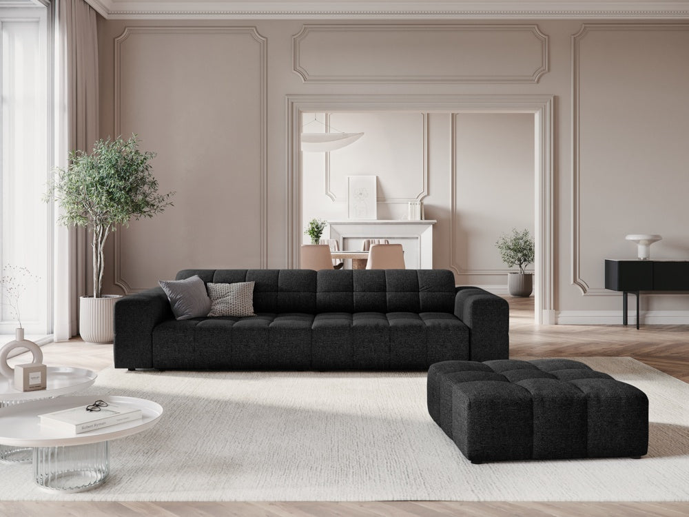 
Designer Ottoman "Chicago" - Chenille Black