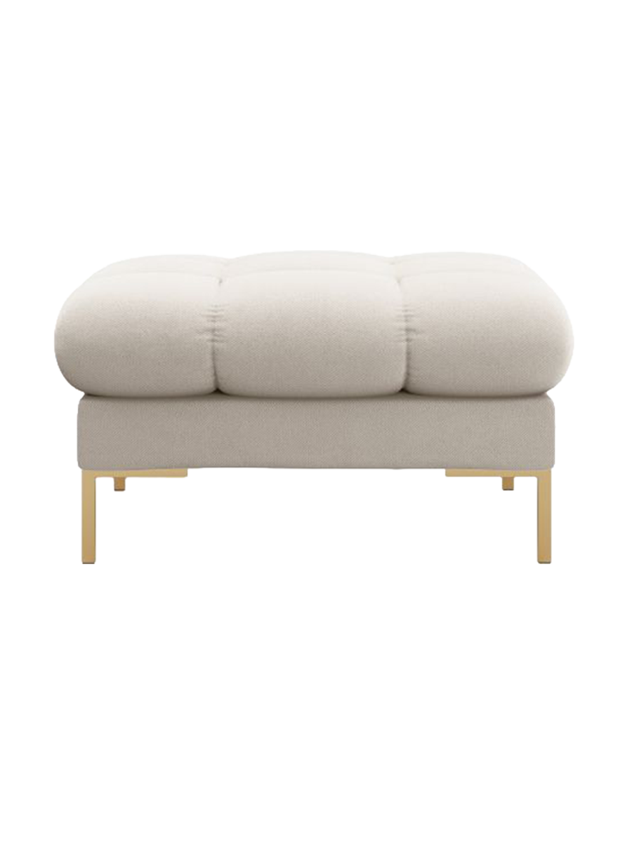 
Design Sitzpouf „Bali“ - Strukturstoff Beige / Gold