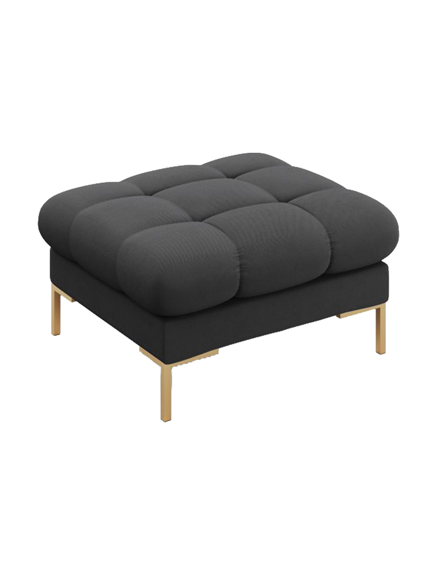 
Design Sitzpouf „Bali“ - Strukturstoff Dunkelgrau / Gold