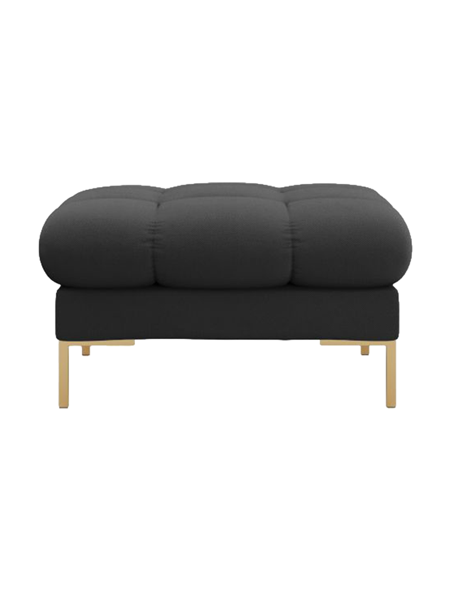 
Design Sitzpouf „Bali“ - Strukturstoff Dunkelgrau / Gold