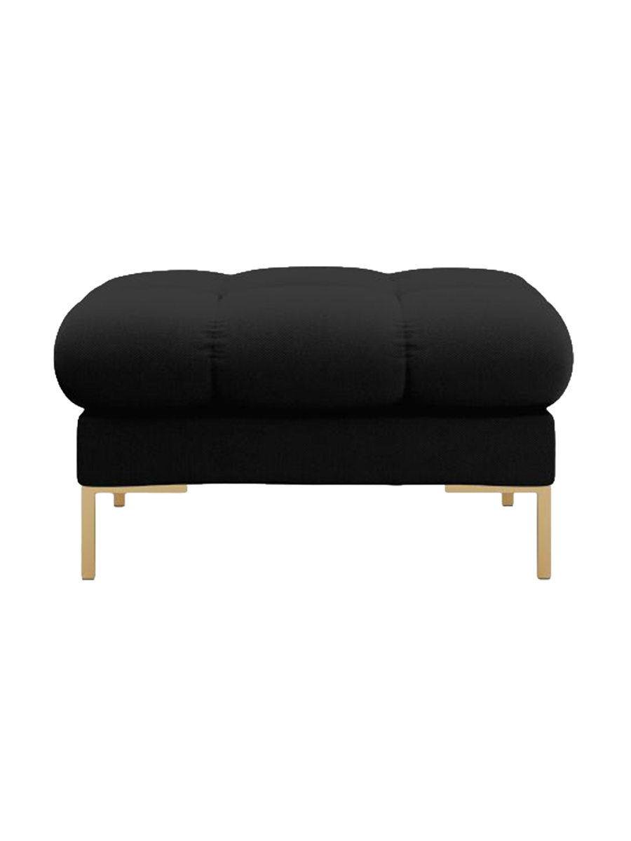 
Design Sitzpouf „Bali“ - Strukturstoff Schwarz / Gold