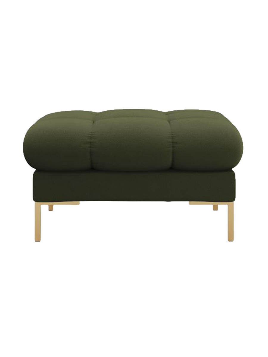 
Design Sitzpouf „Bali“ - Strukturstoff Grün / Gold