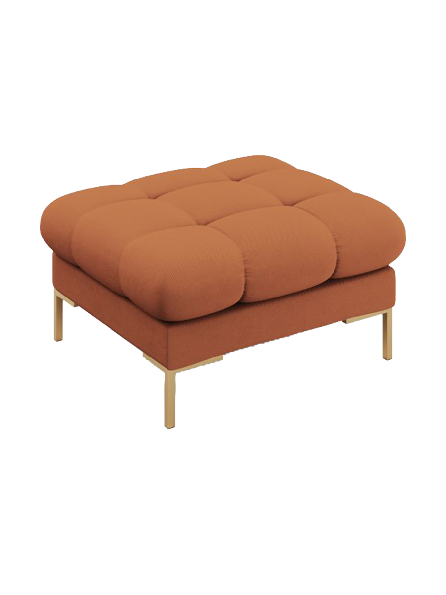 
Design Sitzpouf „Bali“ - Strukturstoff Brick / Gold