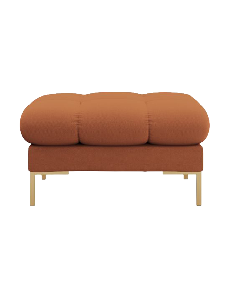 
Design Sitzpouf „Bali“ - Strukturstoff Brick / Gold