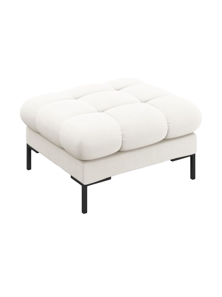 
Design Sitzpouf „Bali“ - Strukturstoff Beige hell / Schwarz