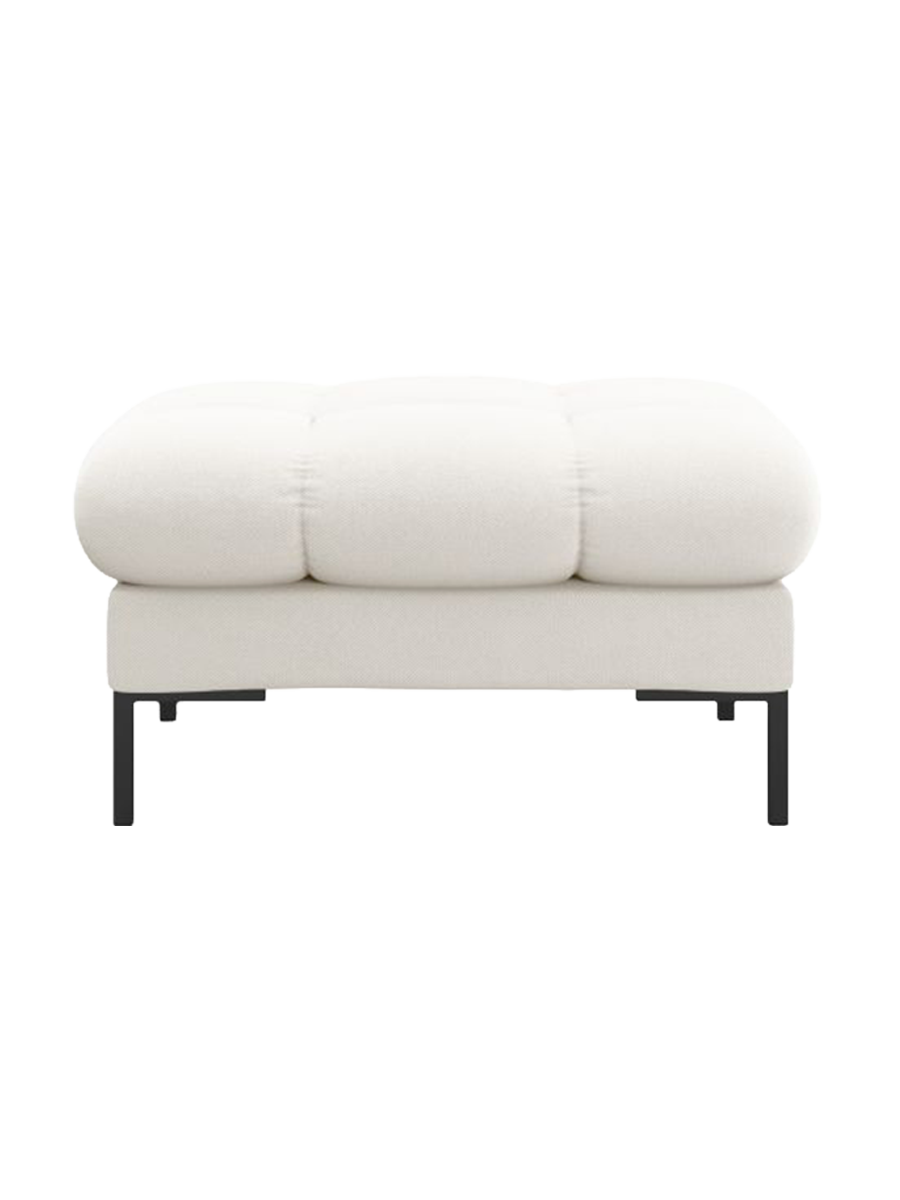
Design Sitzpouf „Bali“ - Strukturstoff Beige hell / Schwarz