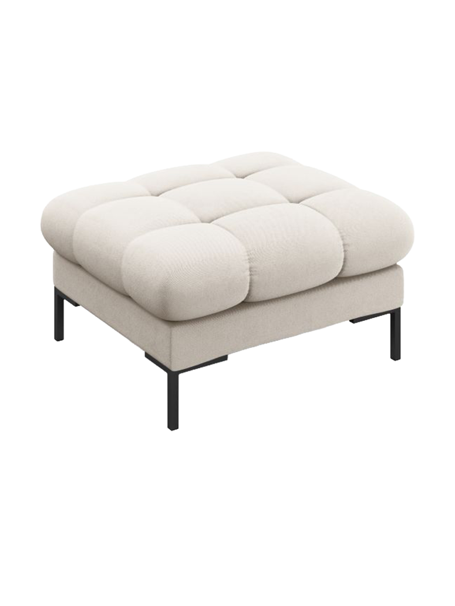 
Design Sitzpouf „Bali“ - Strukturstoff Beige / Schwarz