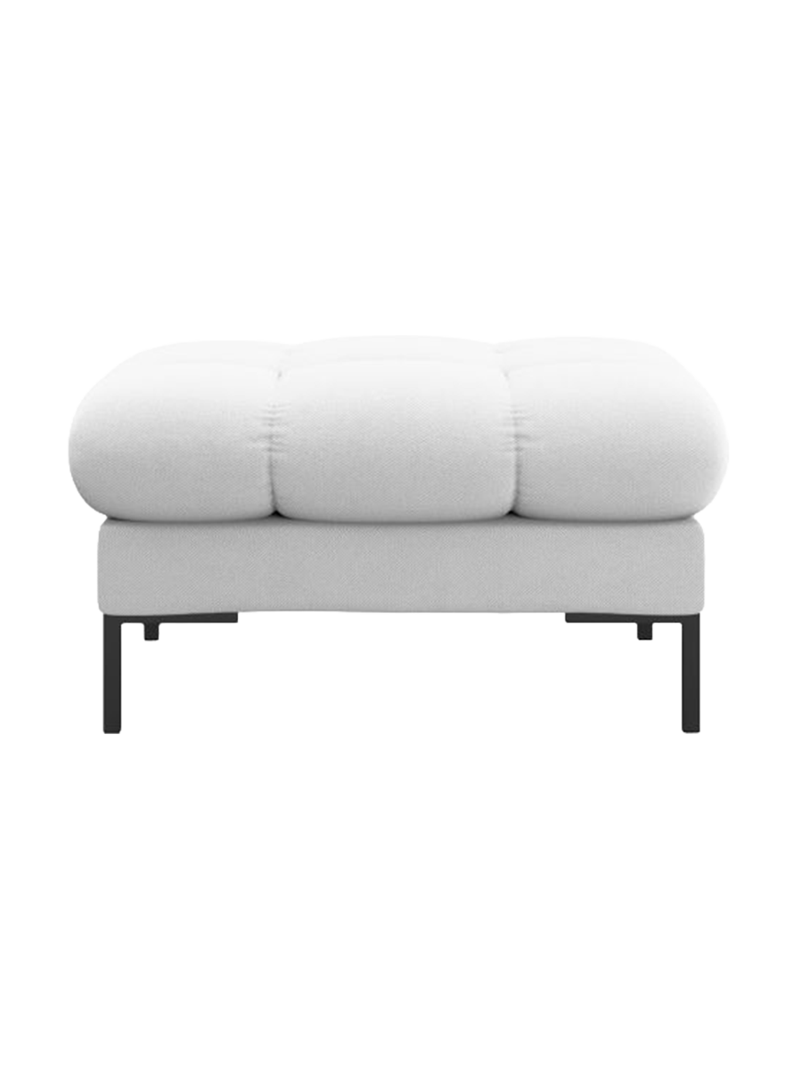 
Design Sitzpouf „Bali“ - Strukturstoff Hellgrau / Schwarz