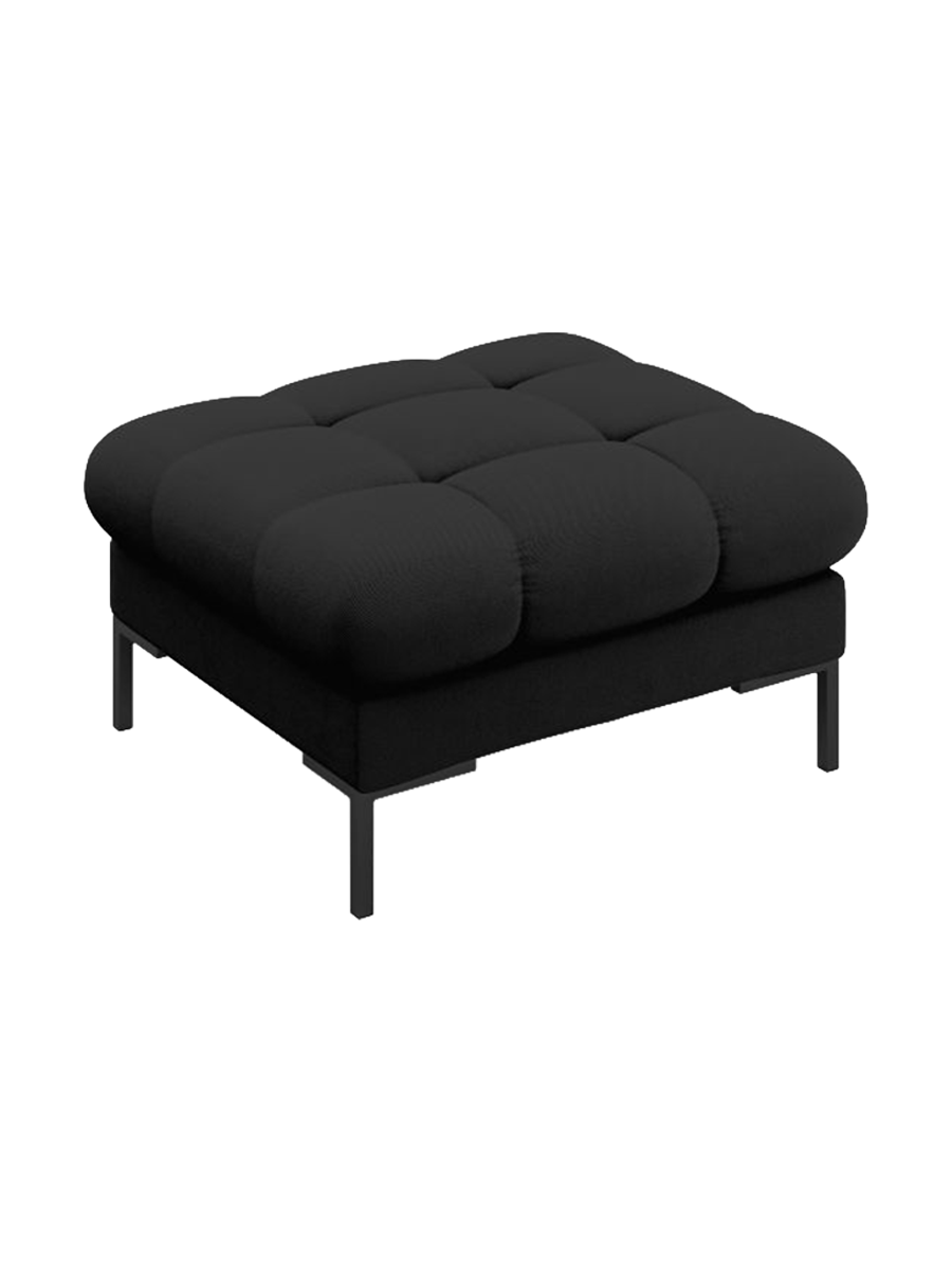 
Design Sitzpouf „Bali“ - Strukturstoff Schwarz / Schwarz