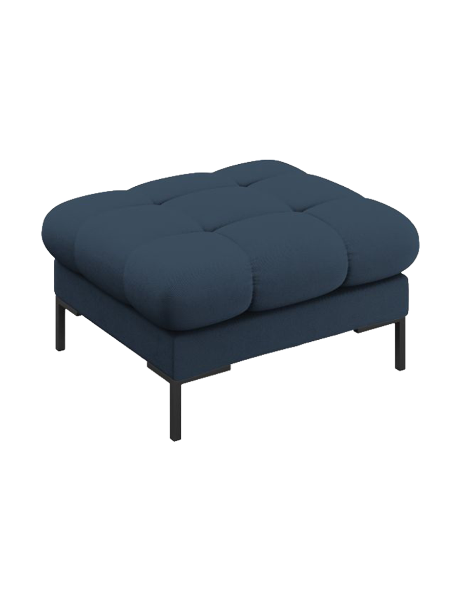 
Design Sitzpouf „Bali“ - Strukturstoff Blau / Schwarz