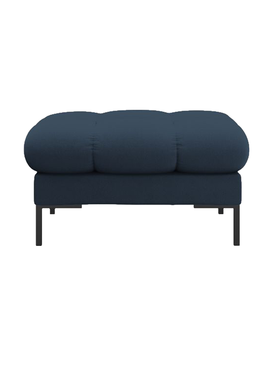 
Design Sitzpouf „Bali“ - Strukturstoff Blau / Schwarz