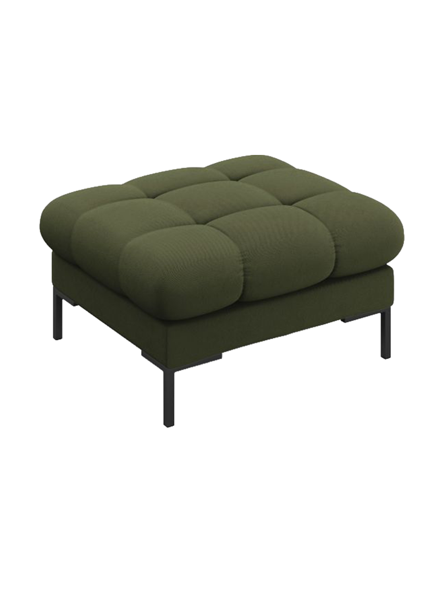 
Design Sitzpouf „Bali“ - Strukturstoff Grün / Schwarz