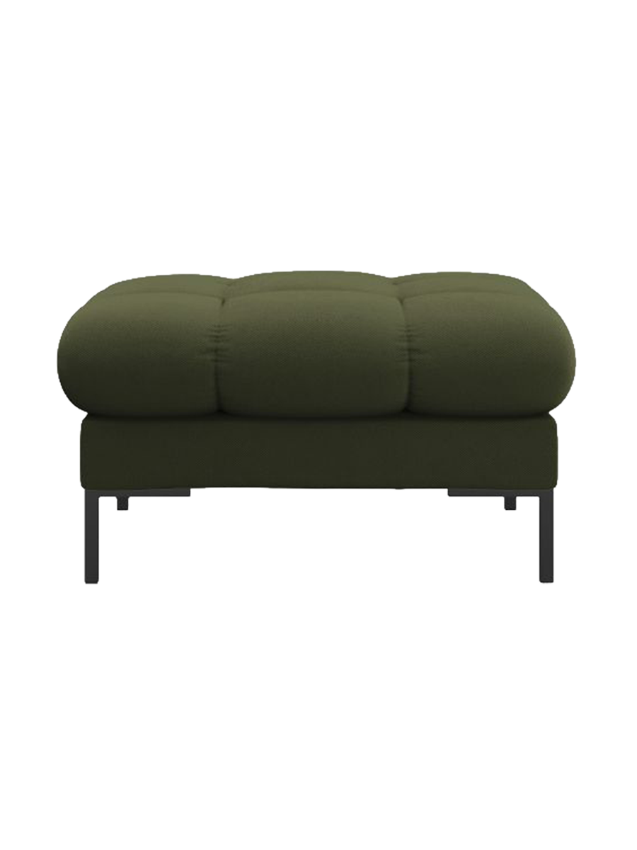 
Design Sitzpouf „Bali“ - Strukturstoff Grün / Schwarz