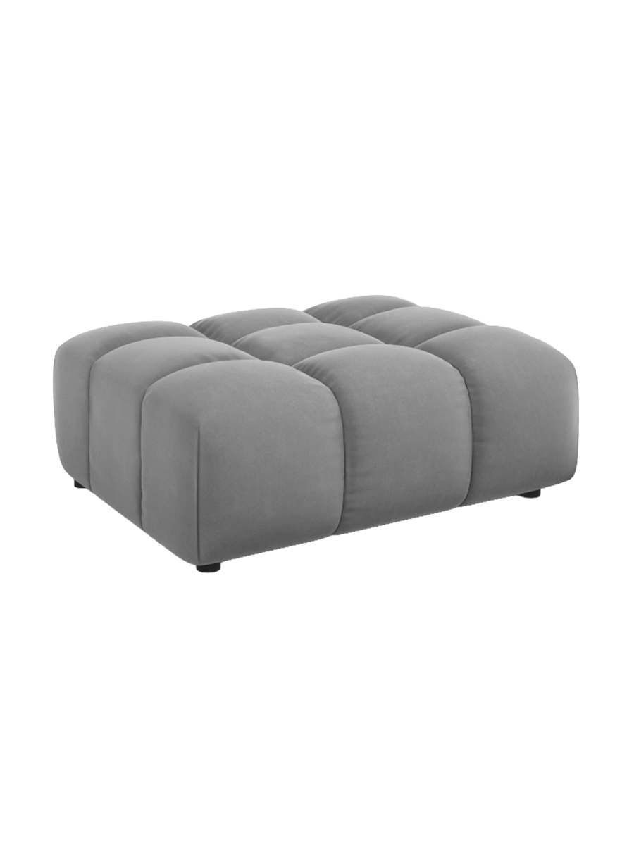 
Pouf design « Sky » - Velours gris clair / Pièce d'angle gauche