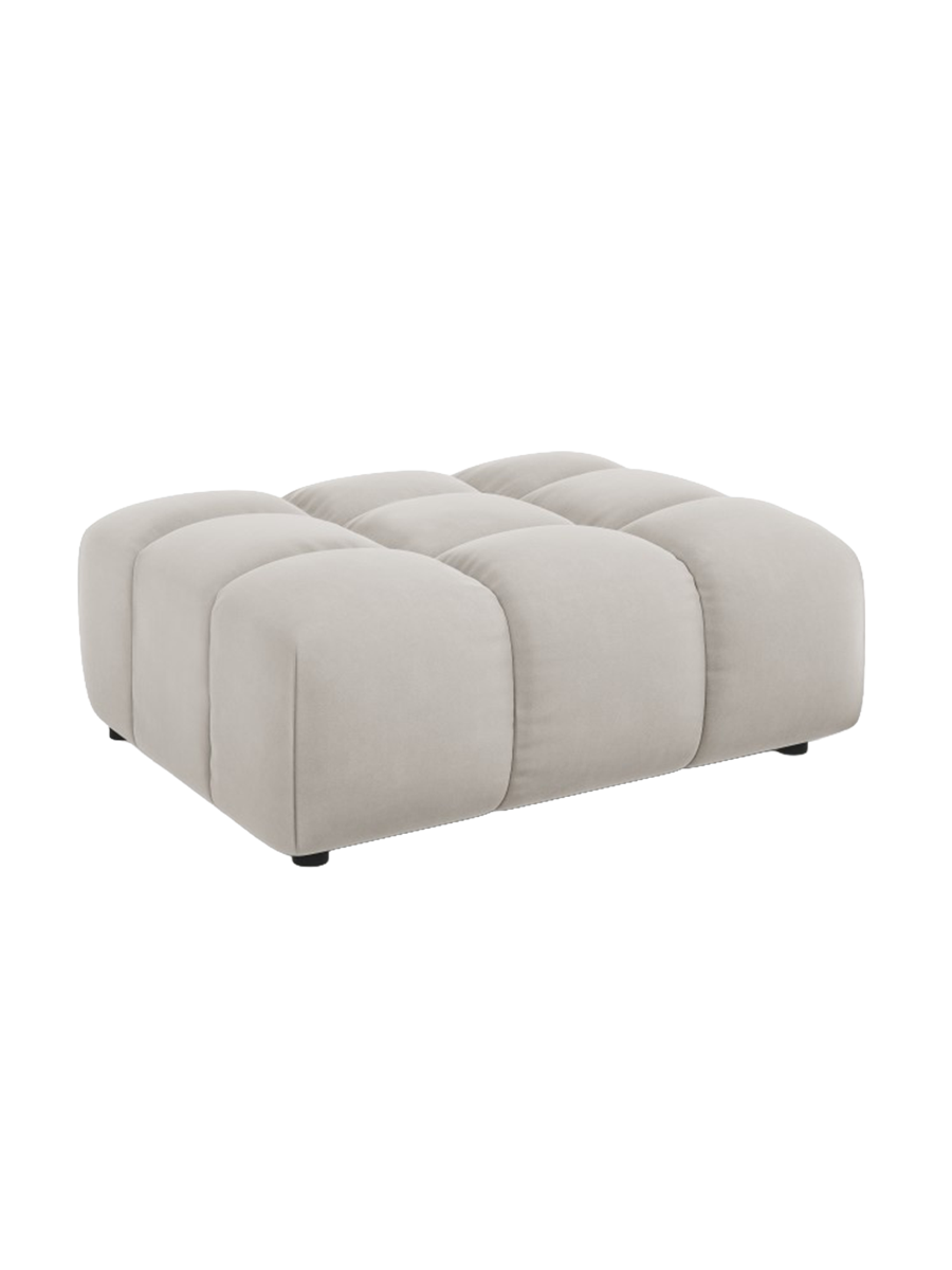 
Pouf design « Sky » - Velours beige clair / Pièce d'angle gauche