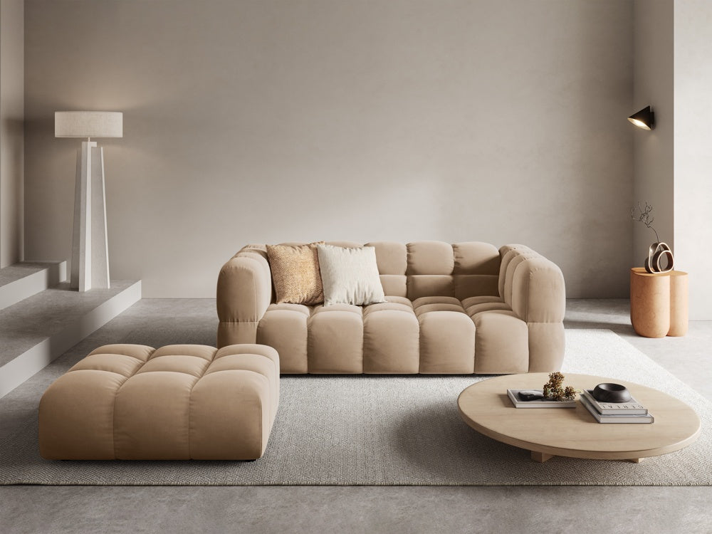 
Pouf design « Sky » - Velours Sable / Pièce d'angle gauche