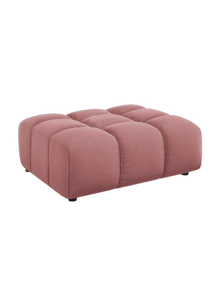 
Pouf design « Sky » - Velours rose flamant / Pièce d'angle gauche