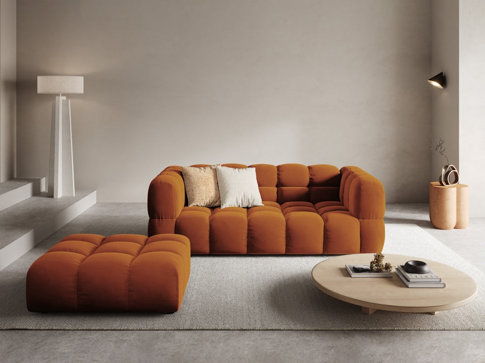 
Pouf design « Sky » - Velours Terre cuite / Pièce d'angle gauche