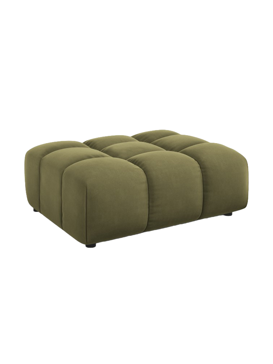 
Pouf design « Sky » - Velours vert clair / Pièce d'angle gauche