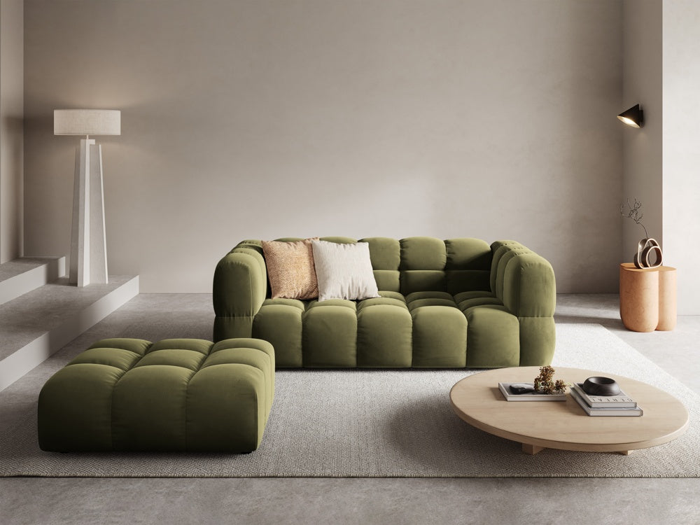 
Pouf design « Sky » - Velours vert clair / Pièce d'angle gauche