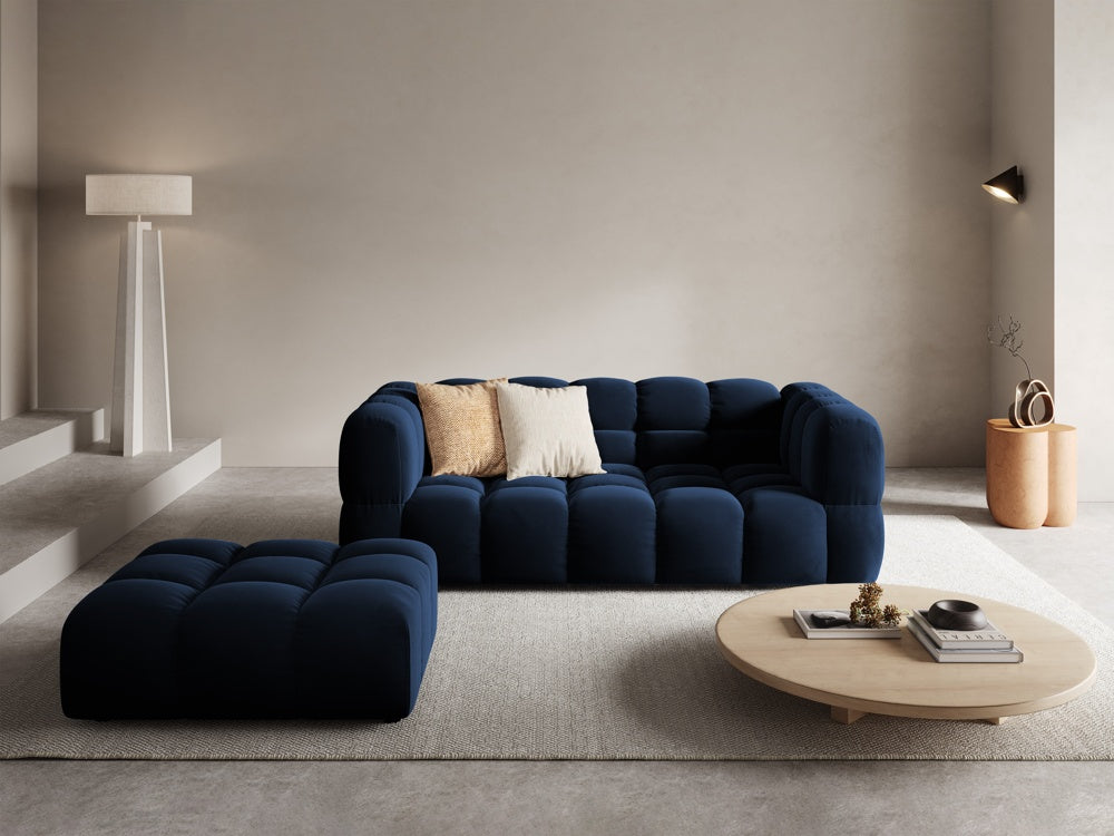 
Pouf design « Sky » - Velours bleu roi / Pièce d'angle gauche