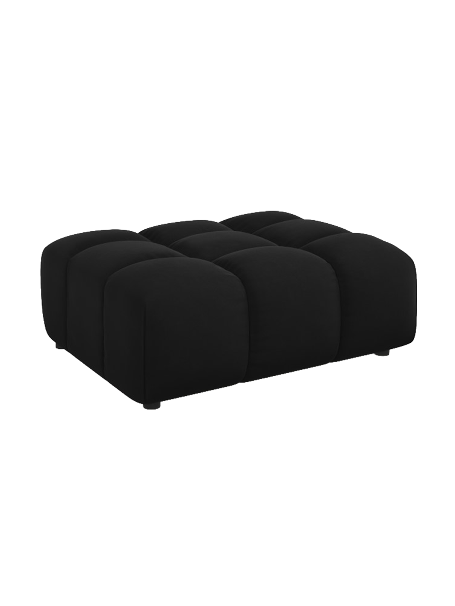 
Pouf design « Sky » - Velours noir / Pièce d'angle gauche