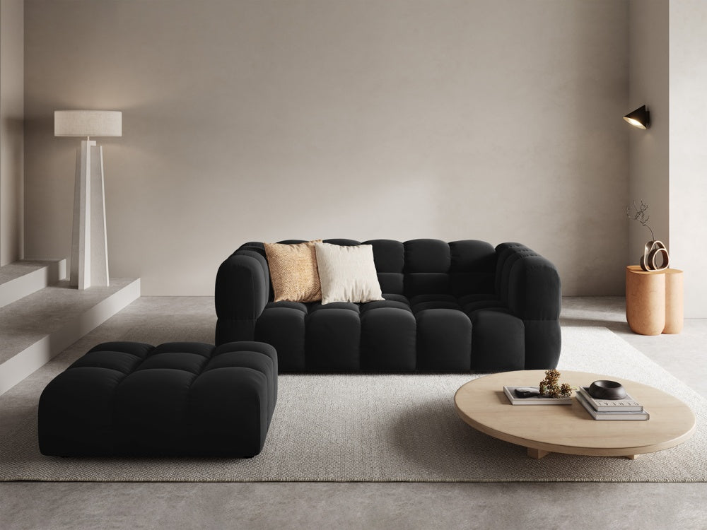 
Pouf design « Sky » - Velours noir / Pièce d'angle gauche
