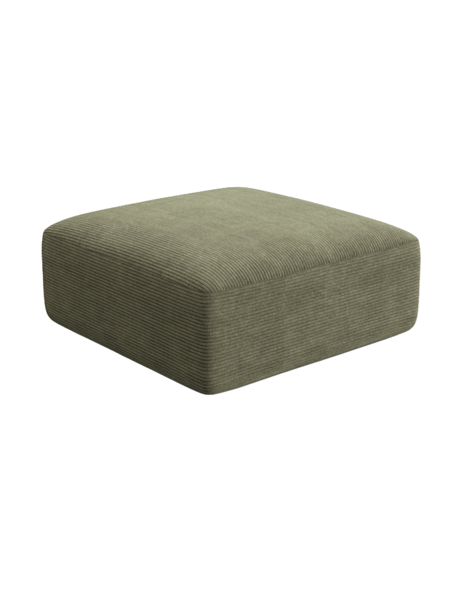 
"Campi" Design Ottoman - Cord Moss Green