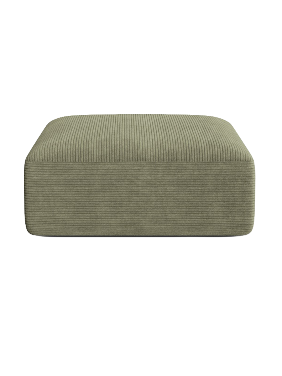 
"Campi" Design Ottoman - Cord Moss Green