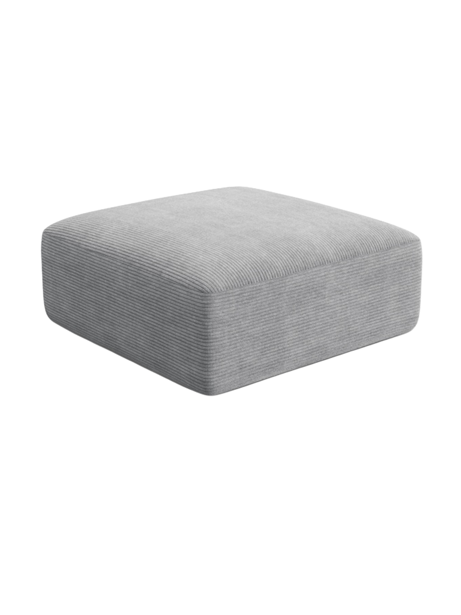 
"Campi" Design Ottoman - Cord Silver