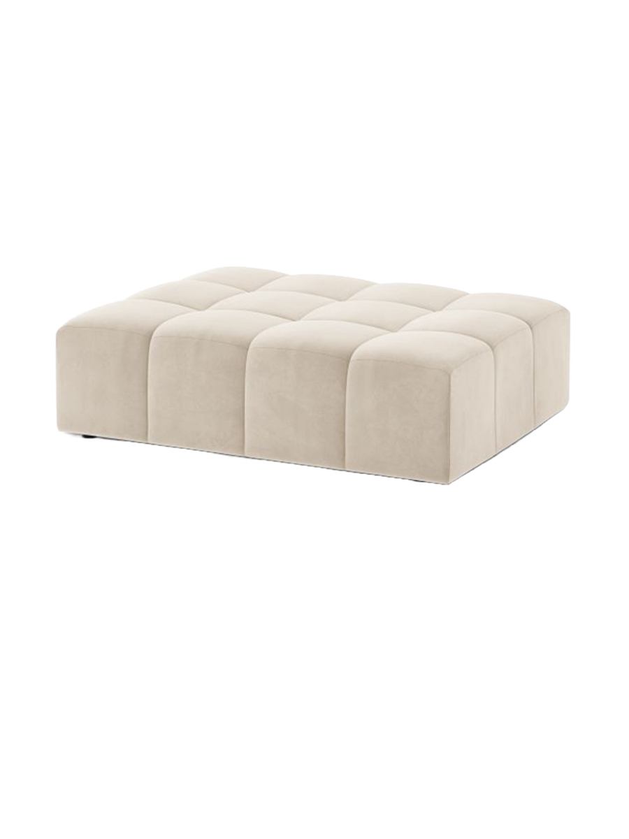 
Designer Ottoman "Chicago" - Light Beige Velvet