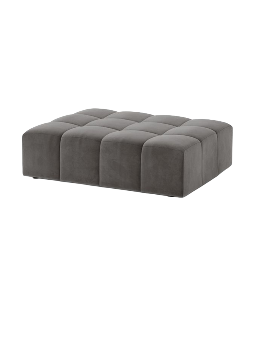 
Designer Ottoman "Chicago" - Velvet Light Grey