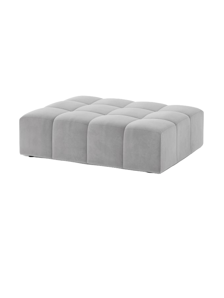 
Designer Ottoman "Chicago" - Velvet Silver