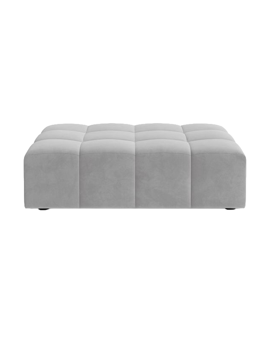 
Designer Ottoman "Chicago" - Velvet Silver