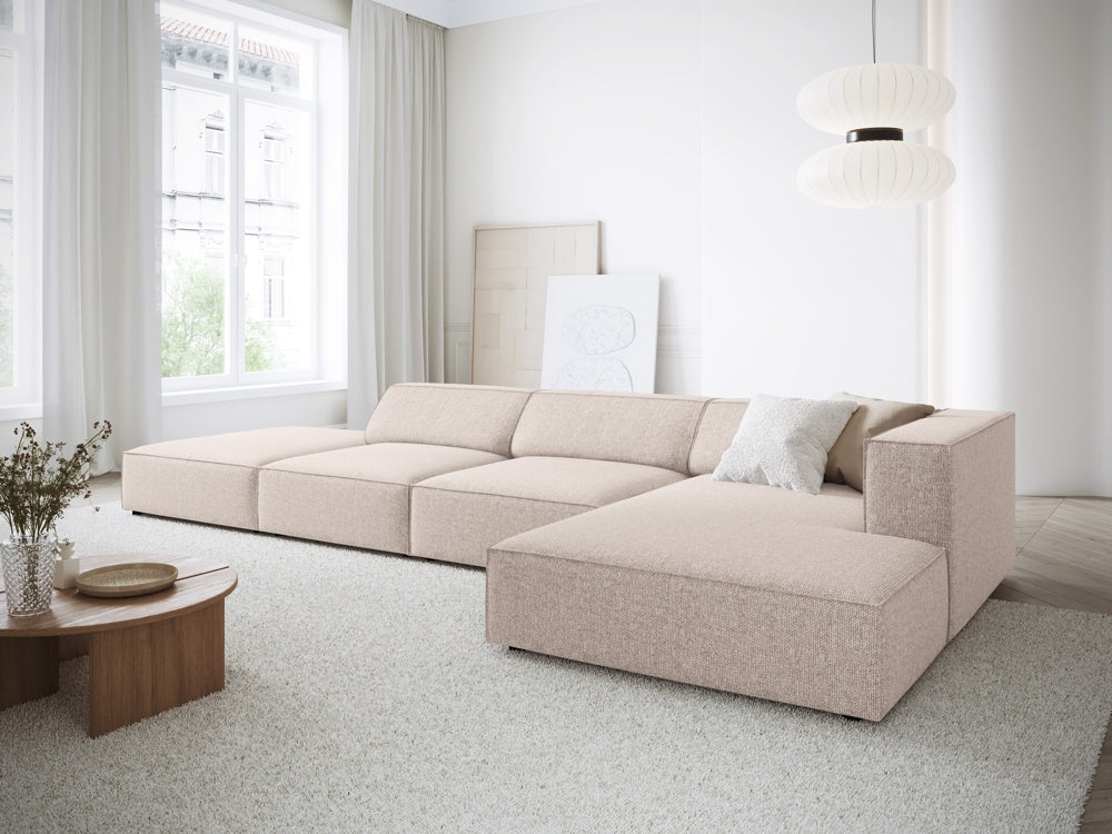 
5-Seater Designer Corner Sofa "Arendal" - Chenille Beige / Right-hand corner section