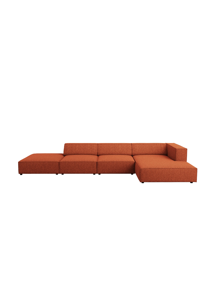 
5-Seater Designer Corner Sofa "Arendal" - Chenille Terracotta / Right-hand corner section