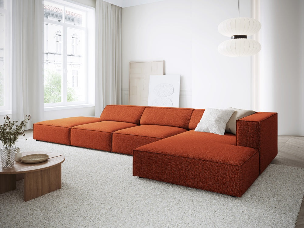 
5-Seater Designer Corner Sofa "Arendal" - Chenille Terracotta / Right-hand corner section